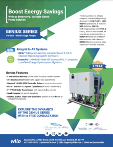 QuantumFlo's Genius Model Domestic Water Booster